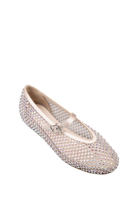 Gilda Ballerinas In Nude Skin With Iridescent Crystals LE SILLA | 0189C020MTPPSAS158